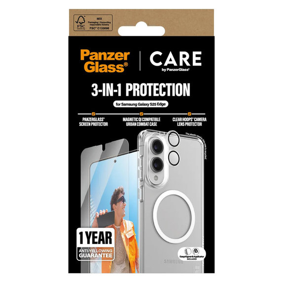 Bundle 3-en-1 pour Samsung Galaxy S25 Edge, PanzerGlass