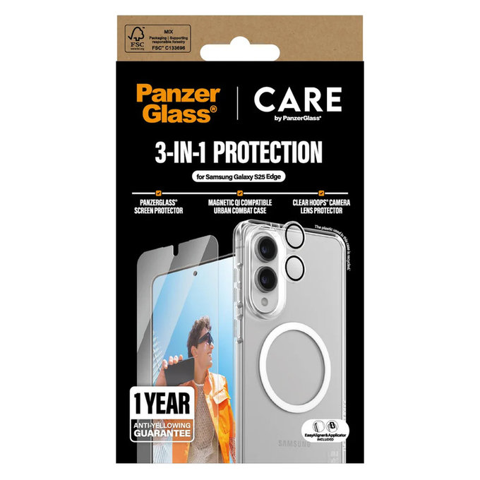 Bundle 3-en-1 pour Samsung Galaxy S25 Edge, PanzerGlass