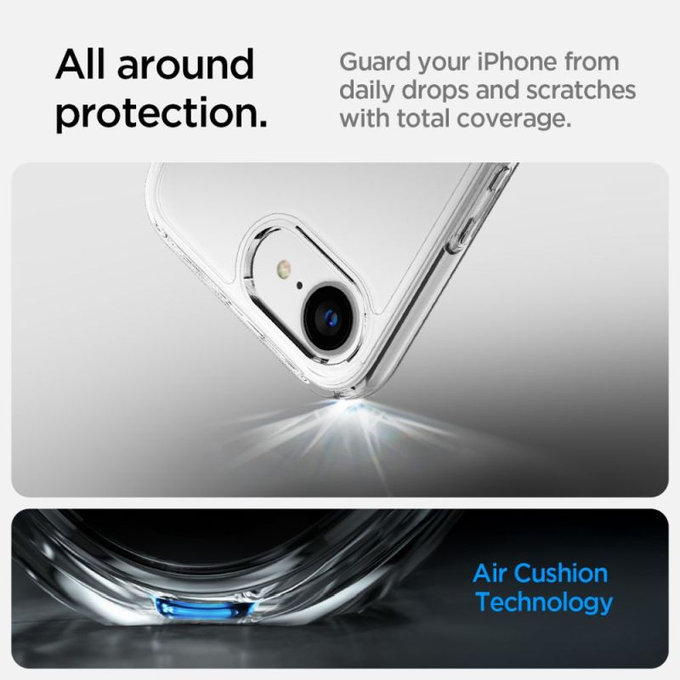 Spigen - Coque Ultra Hybrid pour iPhone 16e, Crystal Clear