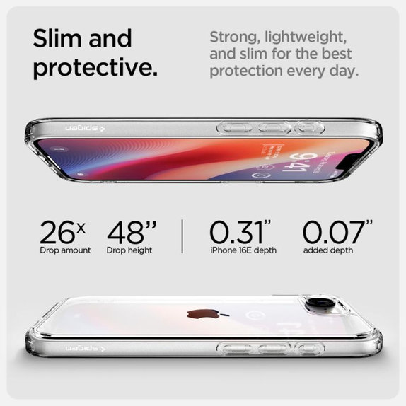 Spigen - Coque Ultra Hybrid pour iPhone 16e, Crystal Clear