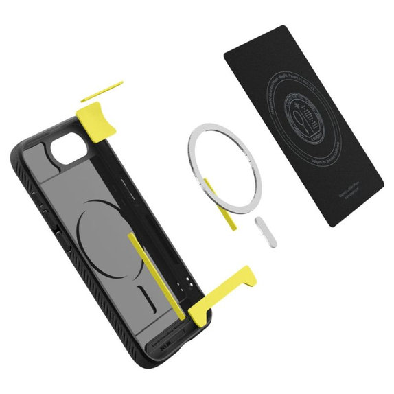 Spigen - Coque Rugged Armor avec MagSafe pour iPhone 16e, Matte Black
