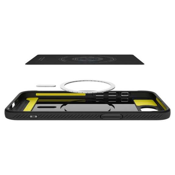 Spigen - Coque Rugged Armor avec MagSafe pour iPhone 16e, Matte Black