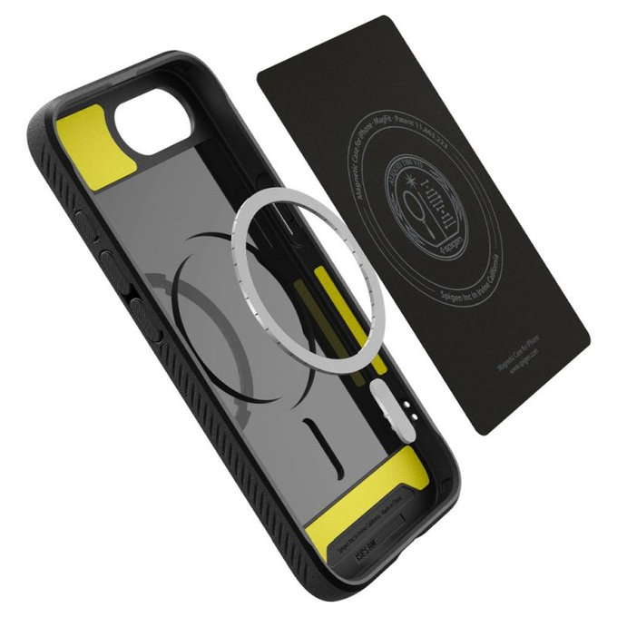 Spigen - Coque Rugged Armor avec MagSafe pour iPhone 16e, Matte Black