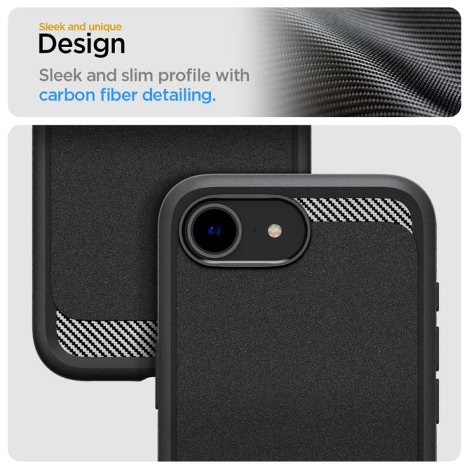 Spigen - Coque Rugged Armor avec MagSafe pour iPhone 16e, Matte Black