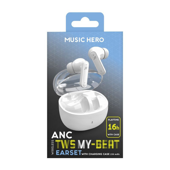 Music Hero - Écouteurs sans fil TWS MY-BEAT, blanc