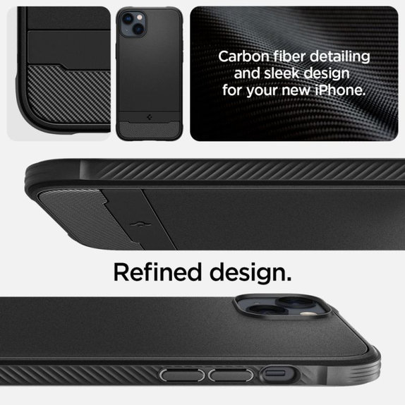Spigen - Coque Rugged Armor avec MagSafe pour iPhone 14, Matte Black