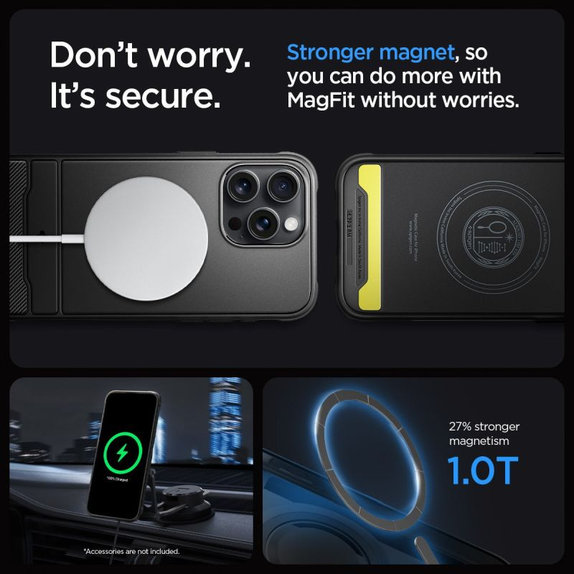 Spigen - Coque Rugged Armor avec MagSafe pour iPhone 15 Pro Max, Matte Black