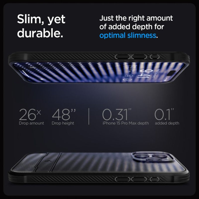 Spigen - Coque Rugged Armor avec MagSafe pour iPhone 15 Pro Max, Matte Black