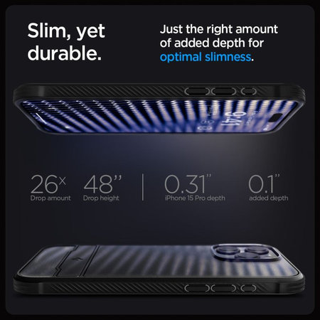 Spigen - Coque Rugged Armor avec MagSafe pour iPhone 15 Pro, Matte Black