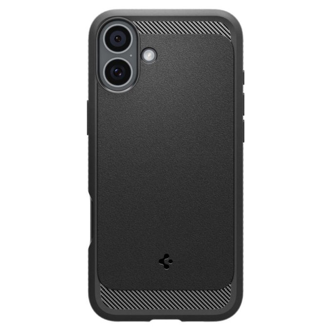 Spigen - Coque Rugged Armor avec MagSafe pour iPhone 16, Matte Black