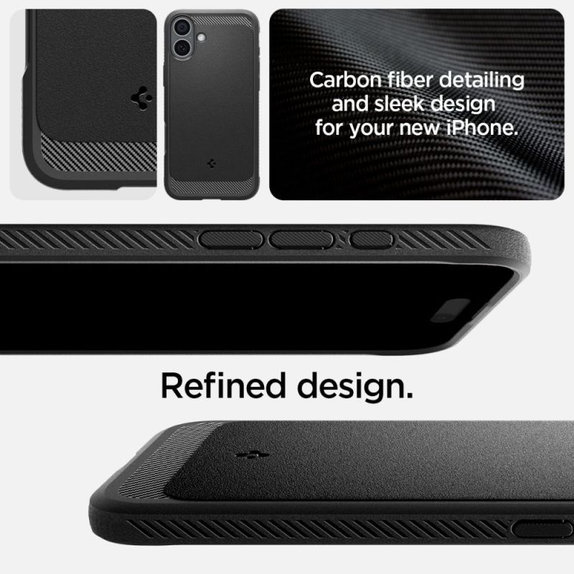 Spigen - Coque Rugged Armor avec MagSafe pour iPhone 16, Matte Black