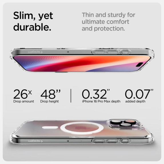 Spigen - Coque Ultra Hybrid "T" avec MagSafe pour iPhone 16 Pro Max, blanc