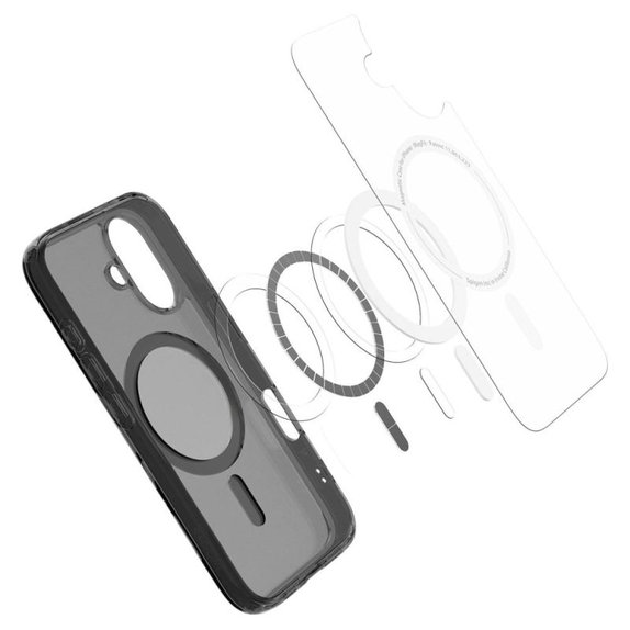 Spigen - Coque Ultra Hybrid "T" avec MagSafe pour iPhone 16, Frost Black