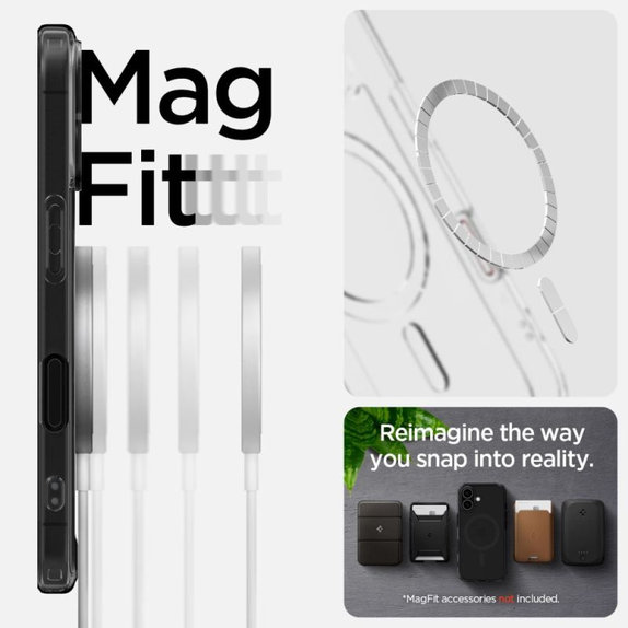 Spigen - Coque Ultra Hybrid "T" avec MagSafe pour iPhone 16, Frost Black