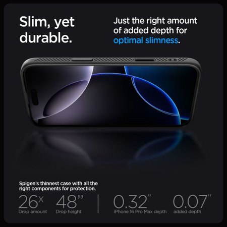 Spigen - Coque Liquid Air "T" avec MagSafe pour iPhone 16 Pro Max, Matte Black