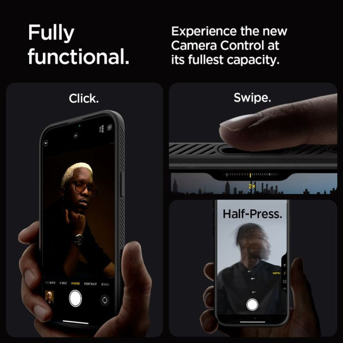 Spigen - Coque Liquid Air "T" avec MagSafe pour iPhone 16 Pro, Matte Black