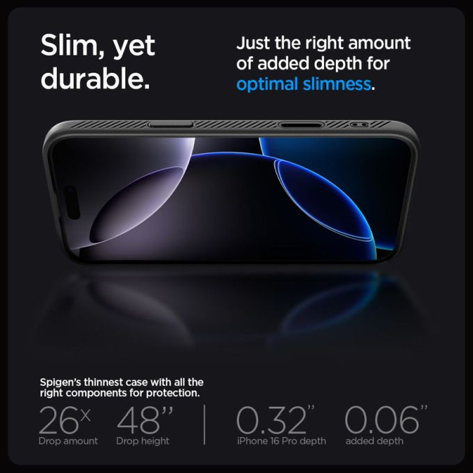 Spigen - Coque Liquid Air "T" avec MagSafe pour iPhone 16 Pro, Matte Black