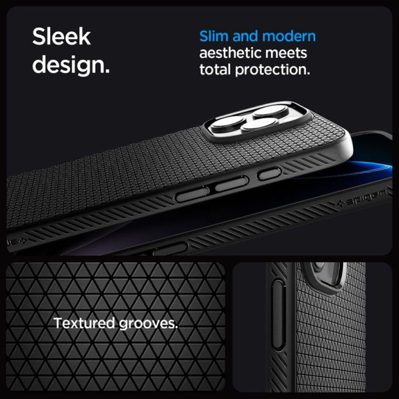 Spigen - Coque Liquid Air "T" avec MagSafe pour iPhone 16 Pro, Matte Black