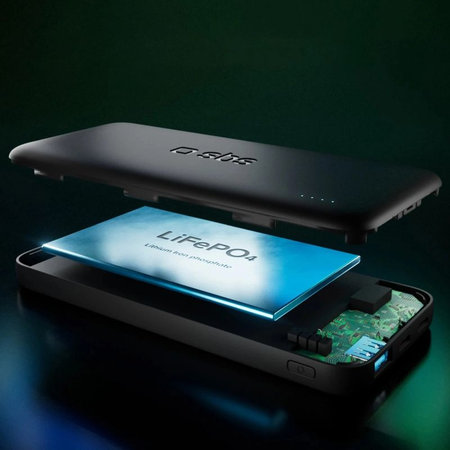 SBS - PowerBank 10000mAh, 10W, Infinity, LiFePO4, USB-C/USB-A, noir