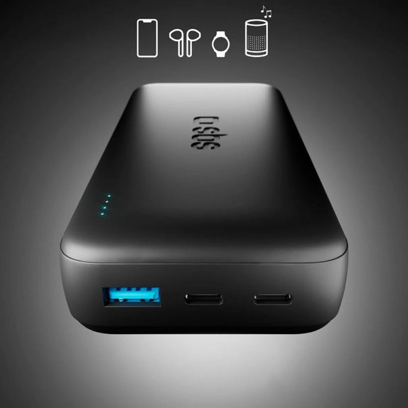 SBS - PowerBank 20000mAh, 10W, Infinity, LiFePO4, USB-C/USB-A, noir