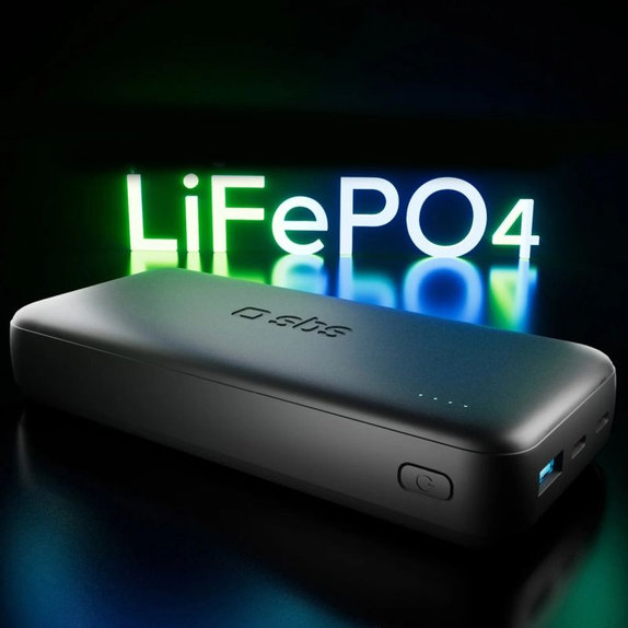 SBS - PowerBank 20000mAh, 10W, Infinity, LiFePO4, USB-C/USB-A, noir