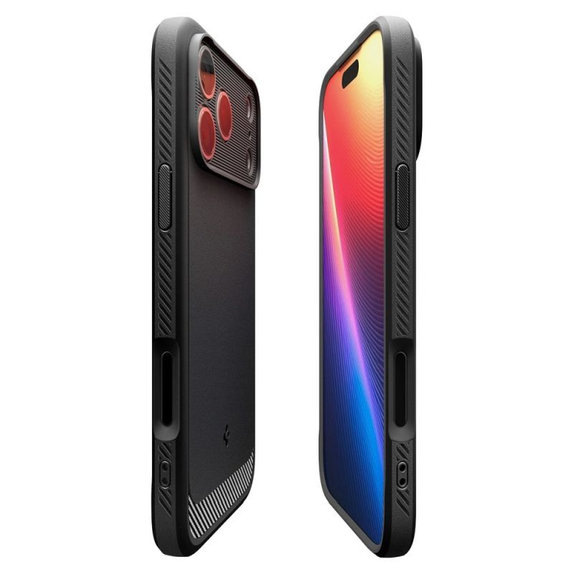 Spigen - Housse Rugged Armor MagSafe pour iPhone 17 Pro Max, Matte Black