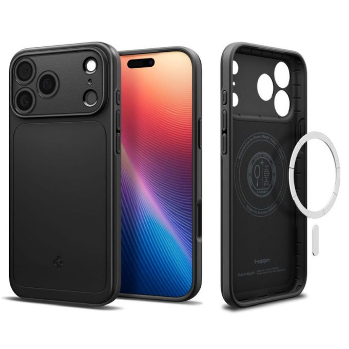 Spigen - Housse Thin Fit MagSafe pour iPhone 17 Pro Max, noir
