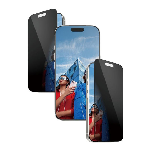 PanzerGlass - Verre trempé UWF 2-Way Privacy avec applicateur pour iPhone 17 Pro, noir