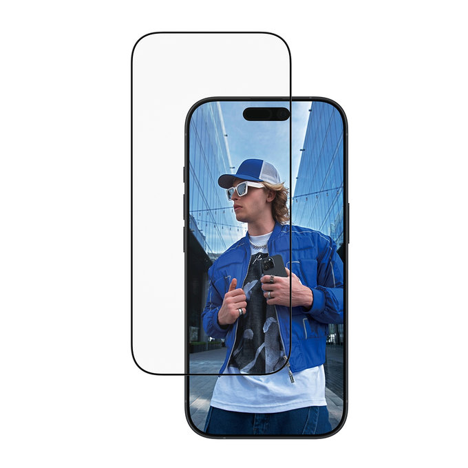 Verre trempé UWF avec applicateur pour iPhone 17/16 Pro, Noir, PanzerGlass