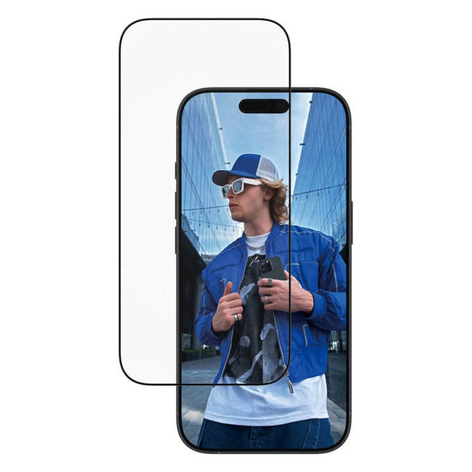 Verre trempé UWF avec applicateur pour iPhone 17/16 Pro, Noir, PanzerGlass