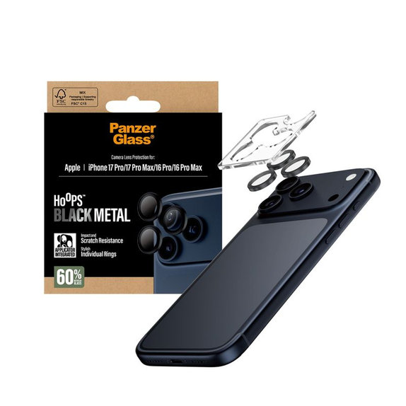 PanzerGlass - Protection d'objectif Hoops pour iPhone 17 Pro Max/17 Pro/16 Pro Max/16 Pro, noir