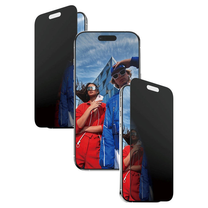 Verre trempé UWF 2-Way Privacy avec applicateur pour iPhone 17 Air, Noir, PanzerGlass
