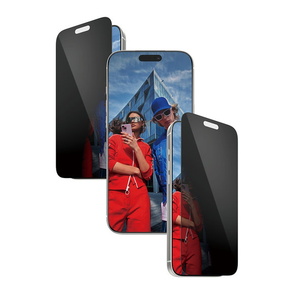 Verre trempé UWF 2-Way Privacy avec Fastfit pour iPhone 17 Pro Max, Noir, PanzerGlass