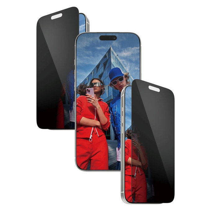 Verre trempé UWF 2-Way Privacy avec Fastfit pour iPhone 17 Pro Max, Noir, PanzerGlass