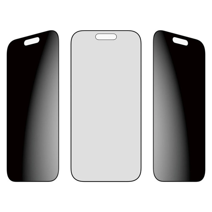 Verre trempé UWF 2-Way Privacy avec Fastfit pour iPhone 17/16 Pro, Noir, PanzerGlass
