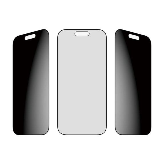 Verre trempé UWF 2-Way Privacy avec Fastfit pour iPhone 17/16 Pro, Noir, PanzerGlass