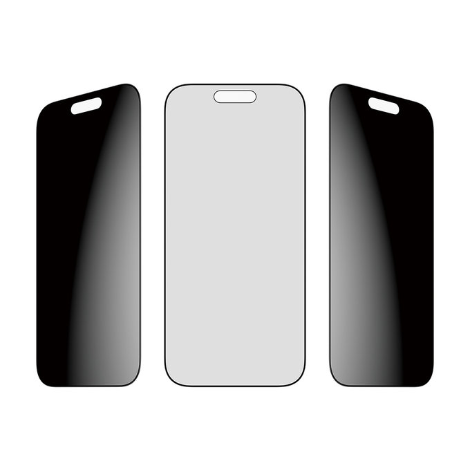 Verre trempé UWF 2-Way Privacy avec Fastfit pour iPhone 17/16 Pro, Noir, PanzerGlass