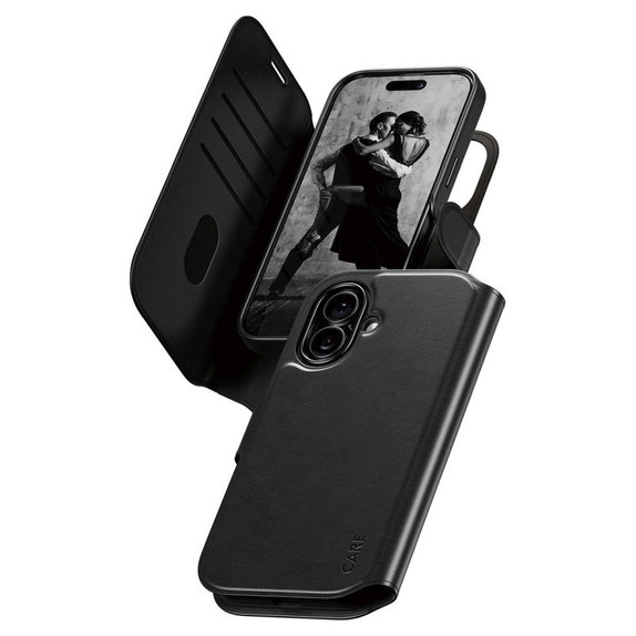 Coque Wallet Tango Two-In-One avec MagSafe pour iPhone 17, Noir, CARE