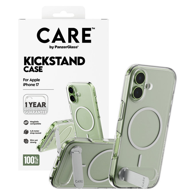 Étui Kickstand pour iPhone 17, Transparent, PanzerGlass