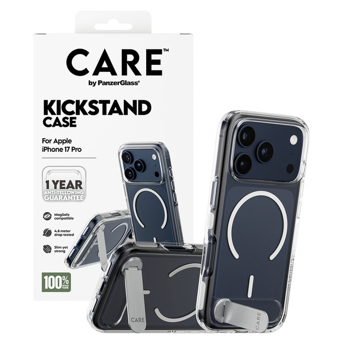 Étui Kickstand pour iPhone 17 Pro, Transparent, PanzerGlass