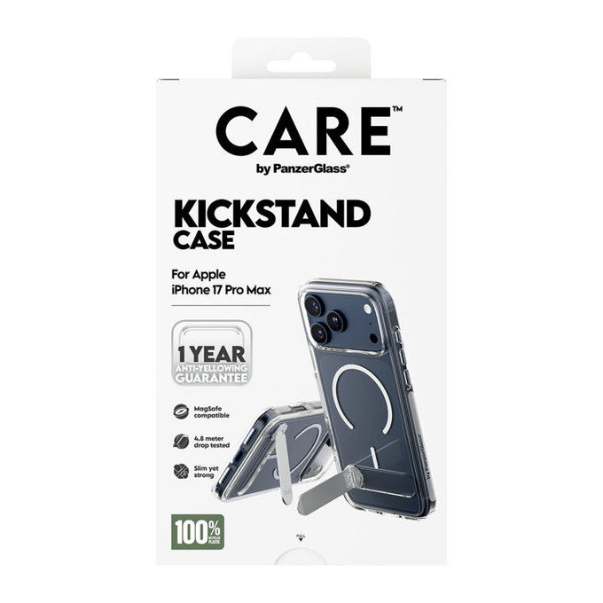 Étui Kickstand pour iPhone 17 Pro Max, transparent, PanzerGlass