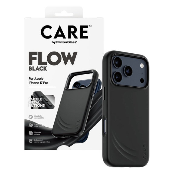Coque FLOW avec MagSafe pour iPhone 17 Pro, Noir, CARE