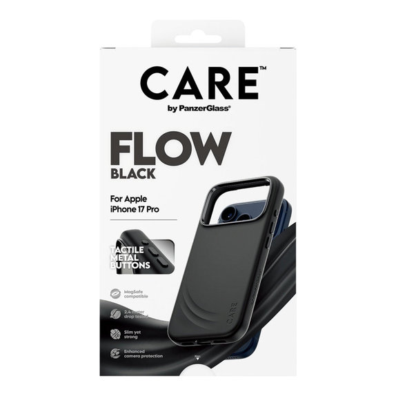 Coque FLOW avec MagSafe pour iPhone 17 Pro, Noir, CARE