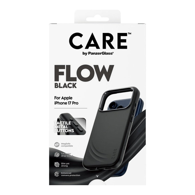 Coque FLOW avec MagSafe pour iPhone 17 Pro, Noir, CARE