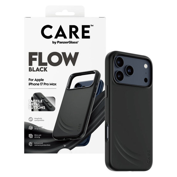Étui FLOW avec MagSafe pour iPhone 17 Pro Max, noir, PanzerGlass