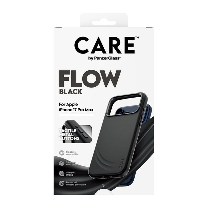 Étui FLOW avec MagSafe pour iPhone 17 Pro Max, noir, PanzerGlass