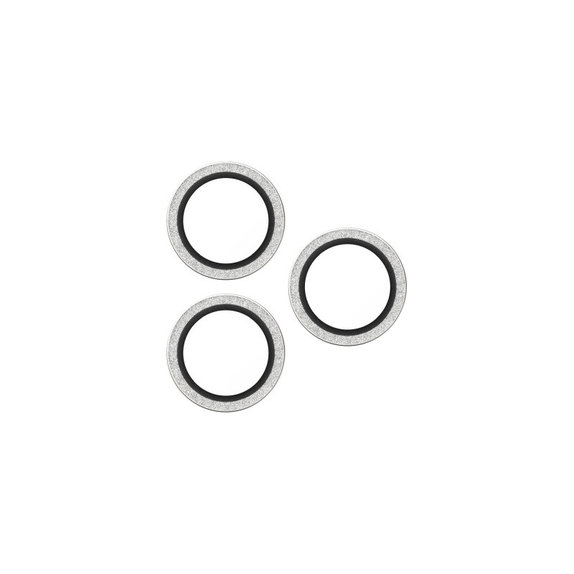 Protection d’objectif photo Hoops pour iPhone 17 Pro Max/17 Pro/16 Pro Max/16 Pro, Glitter Silver, PanzerGlass