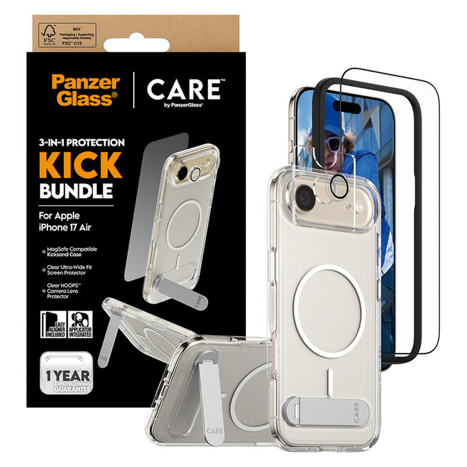 Bundle 3-en-1 Kick pour iPhone Air, PanzerGlass