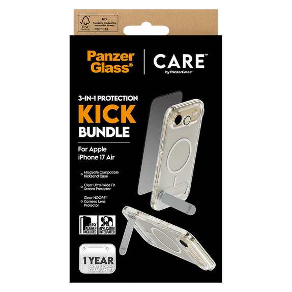 Bundle 3-en-1 Kick pour iPhone Air, PanzerGlass