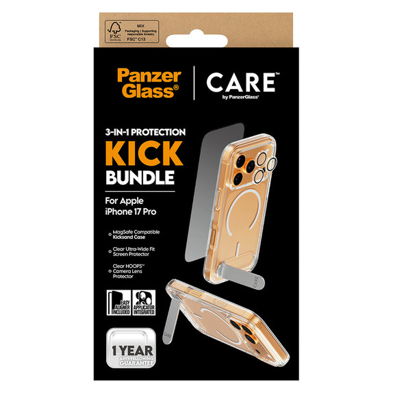 Bundle 3-en-1 Kick pour iPhone 17 Pro, PanzerGlass